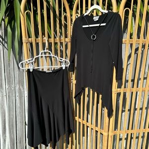 A. Byer black two piece skirt set